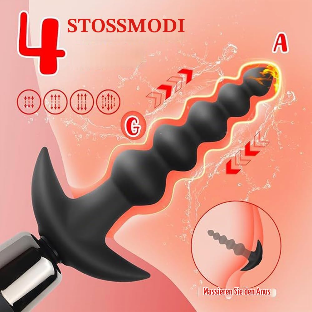 Dildo Sexmaschine Analvibratoren für Mann Frau, Fickmaschine Prostata Stimulation Männer mit 4 Stoßfunktion & 1 Diloschwanz & 1 Analkugeln-Kopf, SM Anal G-Punkt Masturbator Sexspielzeug