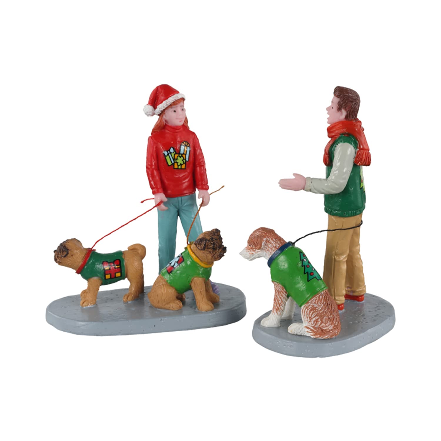 Lemax - Festive Friends, Set de 2 figurines de village de Noël en polyrésine