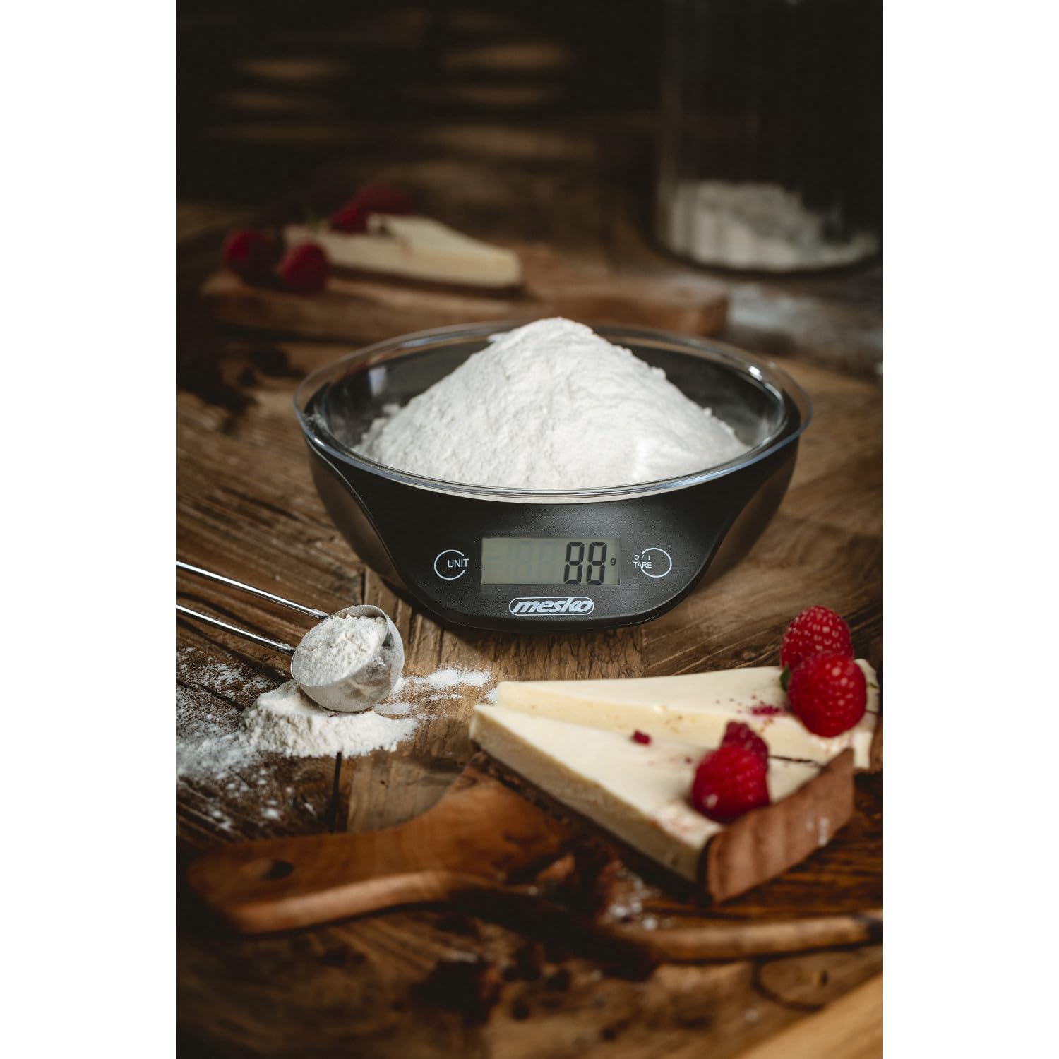 Mesko MS 3164 waga kuchenna z miską 700 ml, maksymalna waga 5 kg, cyfrowa, precyzyjna waga do gospodarstwa domowego z funkcją tarowania, waga elektroniczna, precyzja do 1 g, czarna, 21 x 19 x 6 cm