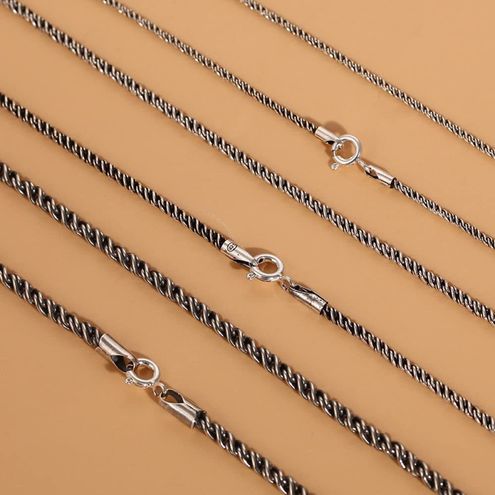 60Cm Long Necklace Chains Sterling Silver Men's Necklace