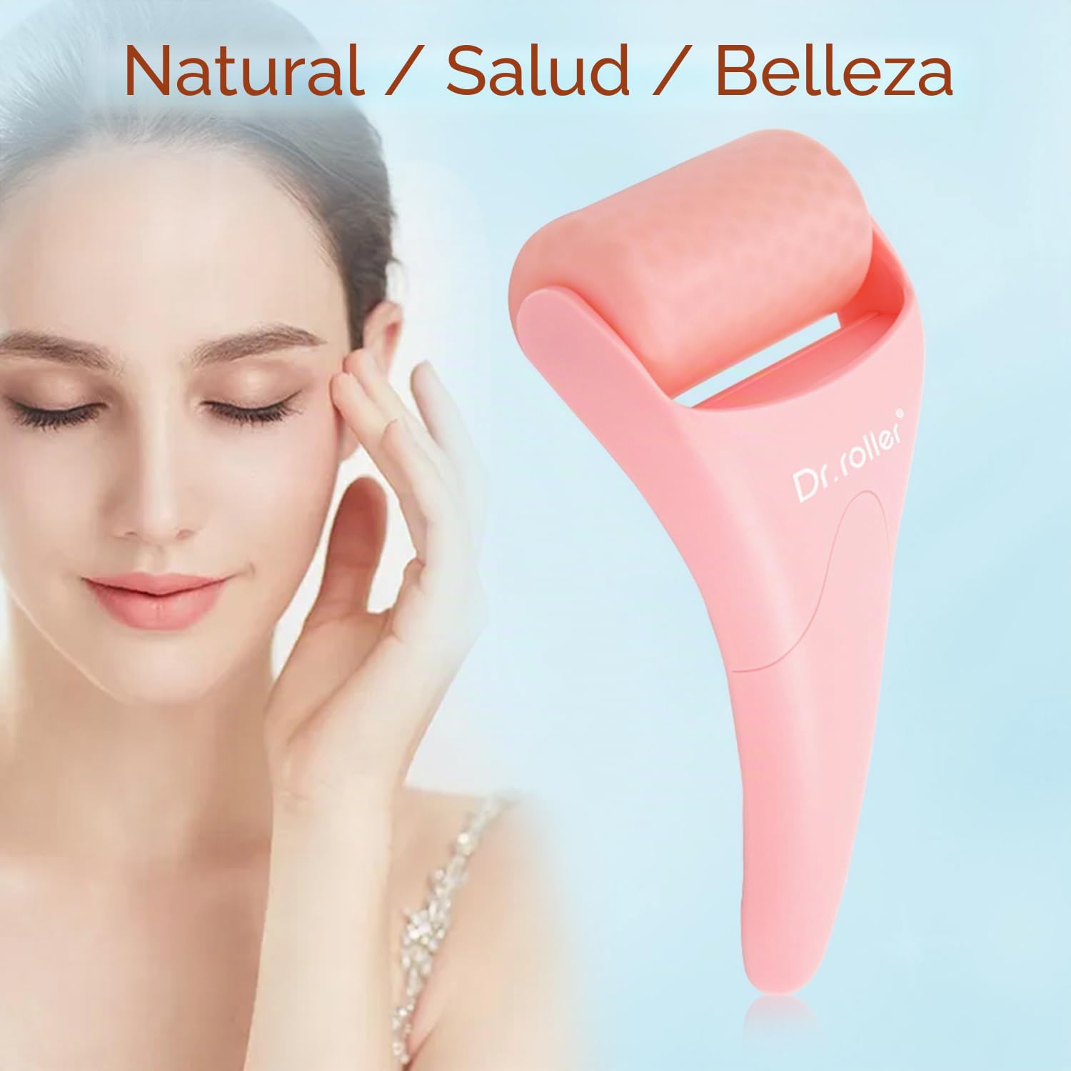Ice Roller Facial, Hielo Para la Cara, Ice Roller-Rodillo de Hielo Para Cara y Ojos, Aliviar las Arrugas, Migrañas, Pequeñas Herramientas de Cuidado de la Piel (Rosa)
