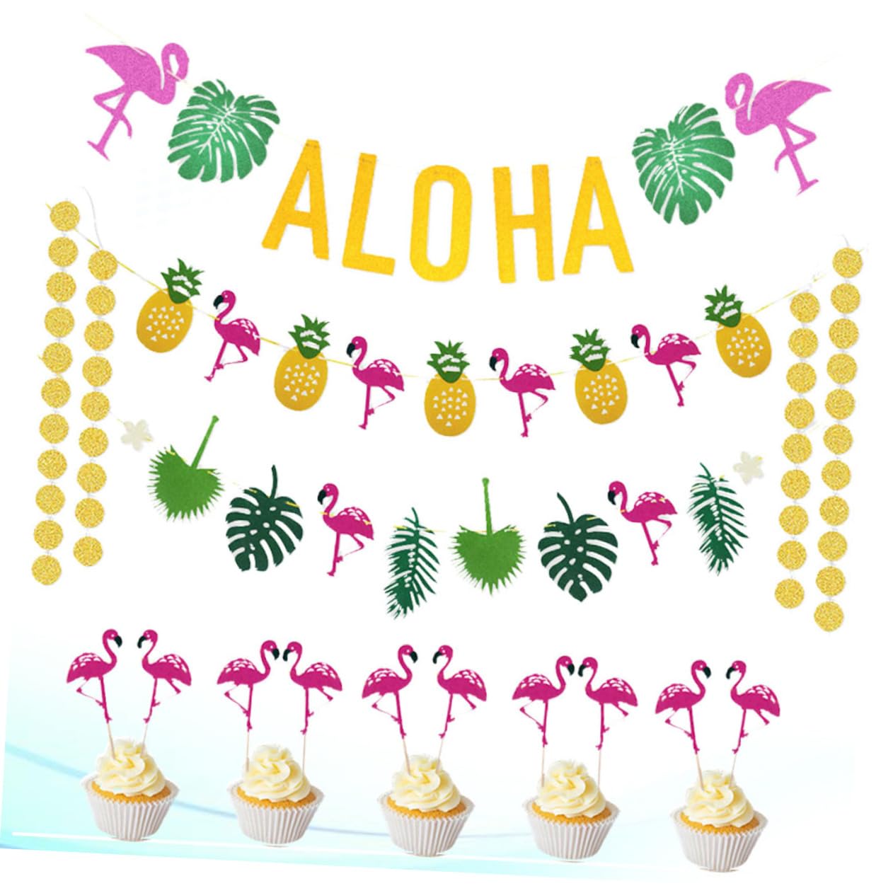 Toyvian 3stücke Hawaiian Party Deko Mit Aloha Girlande Tropischen Accessoires Und Bunten Anhängern Für Sommerfeste Gartenpartys Und Strandveranstaltungen Teiliges Für Fröhliche Feiern