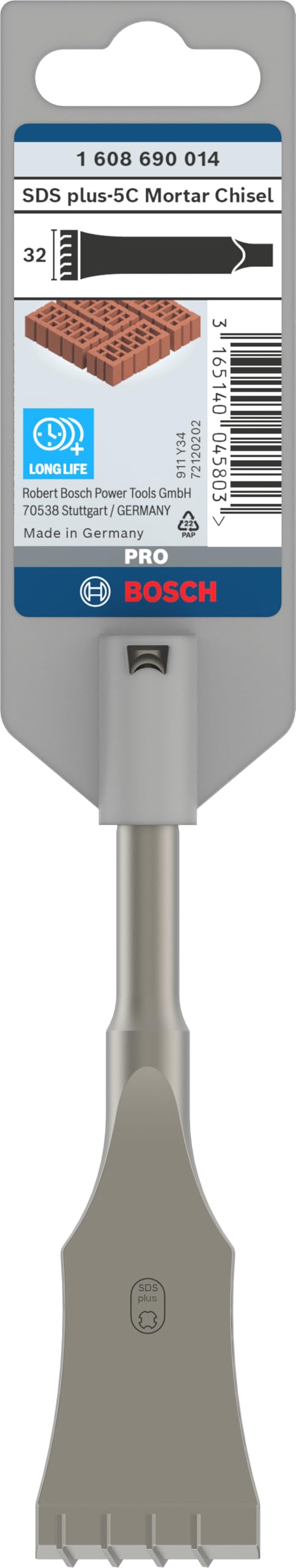 Bosch Professional dłuto do fug SDS-plus z twardego metalu (długość 130 mm)