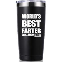 momocici Worlds Best Farter I Mean Father 20 OZ Tumbler.Father Gifts.Dad Gifts from Daughter,Son,Wife.Christmas Birthday Gifts for New Dad,Father,Husband,Men Travel MugBlack