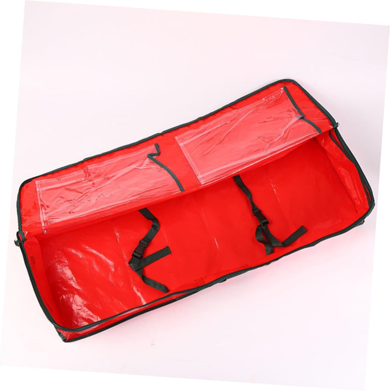Large Waterproof Christmas Tree Storage Bag with Handle, 120x36x13cm Red Zippered Holiday Storage Carrier for Artificial Tree Organization and Seasonal Decor