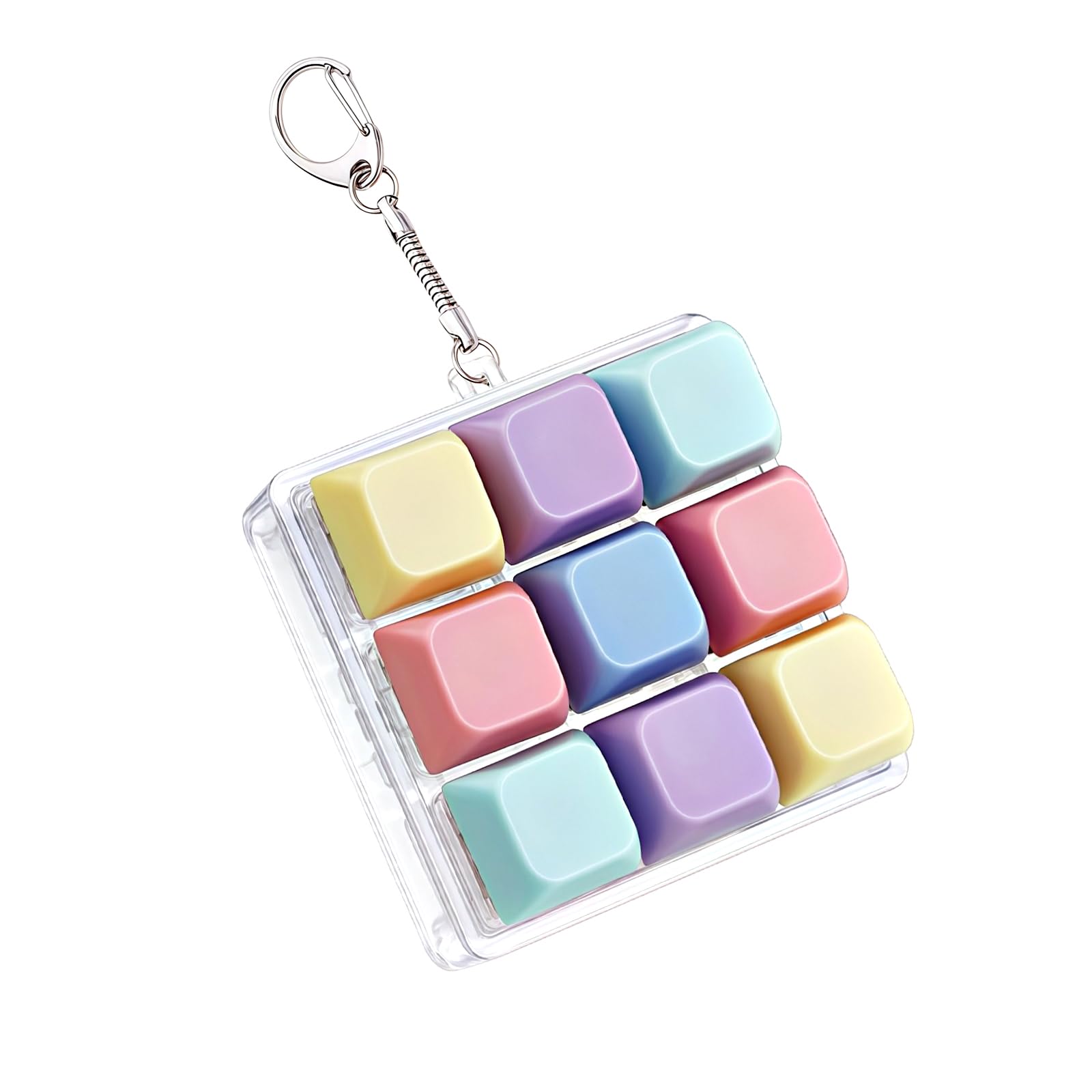 9 Key Keyboard Fidget Toy, Clicky Switch Decompression Toy with Tactile Feedback, Portable Keyboard Keychain for Stress Relief, ADHD and Anxiety, Fun Desk Toy Gift for Gamers and Office Workers — image 1