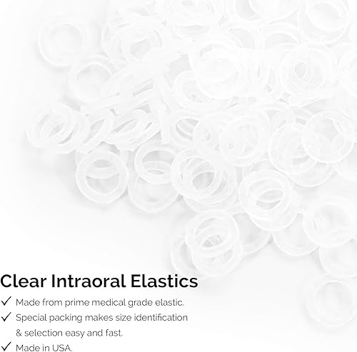 Miniatura 3 de JMU Bandas elásticas de ortodoncia, bandas elásticas intraorales sin látex, bandas de goma dentales, 14 de luz - transparente (paquete de 100)
