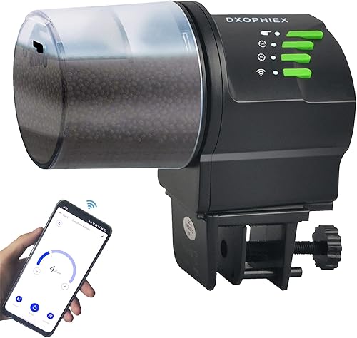 DXOPHIEX Alimentador de peces WiFi dispensador automático de peces alimentador automático de peces de vacaciones para acuario y tanque de tortugas