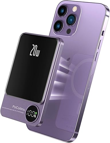 Banco de energía magnético de 5000 mAh, batería inalámbrica de 20 W, carga rápida compatible con Mag-Safe, cuerpo de metal, cargador portátil ultra