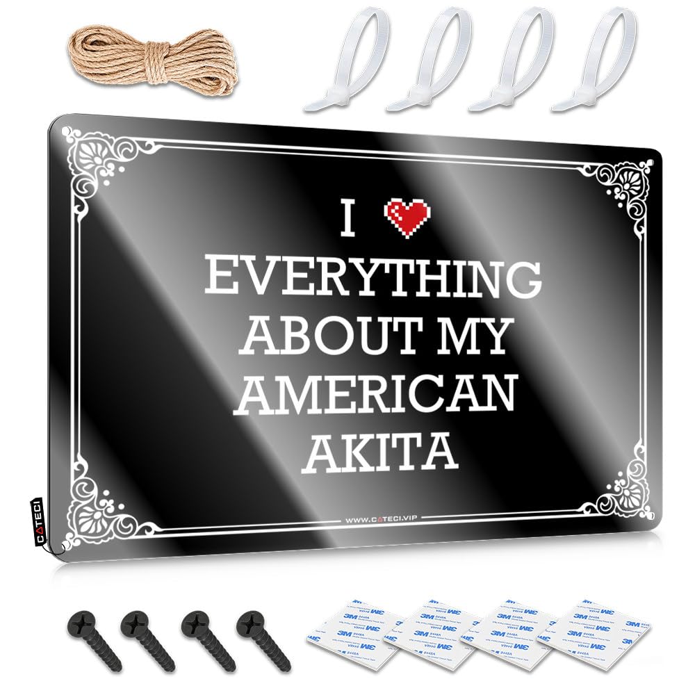 Fzfn Colour Teen Room Decor Decoration Nice | I Love Everything About My American Akita Grunge Lake Decoration(30X40cm)