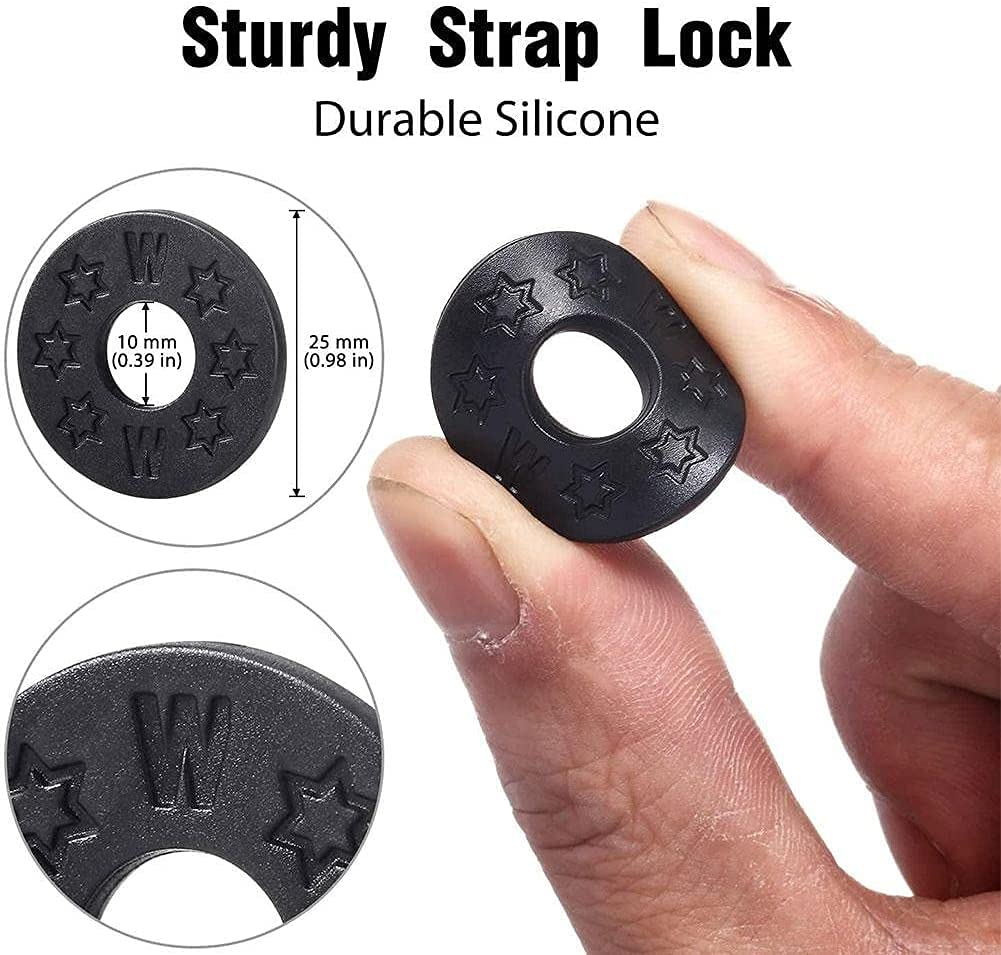 Lot De 12 Verrous De Sangle De Guitare Noirs - Bloqueurs De Sangle En Silicone, Installation Facile - 10