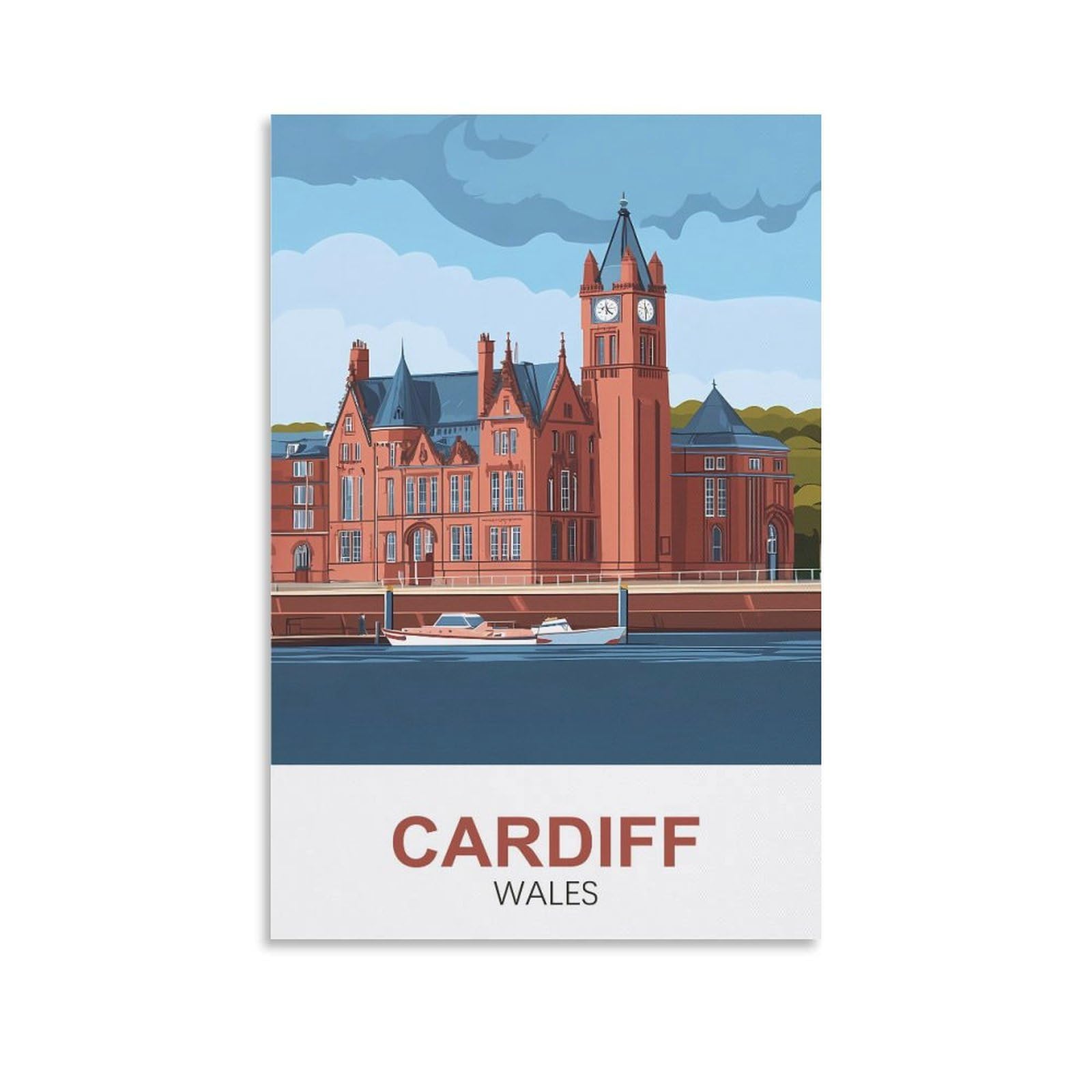 EZMLFA 5D Diamond Painting Kits,Cardiff Wales Diamond Art Kits Adults, Create Your Own Diamond Painting Full Drill Gifts for Home Decor 40x40cm
