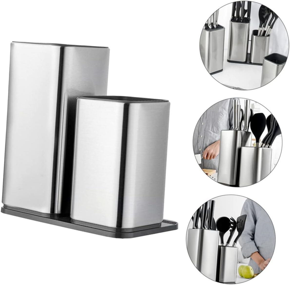 Stainless Steel Knife Holder Kitchenware Bucket Space-saver Non-slip Drainage Breathable