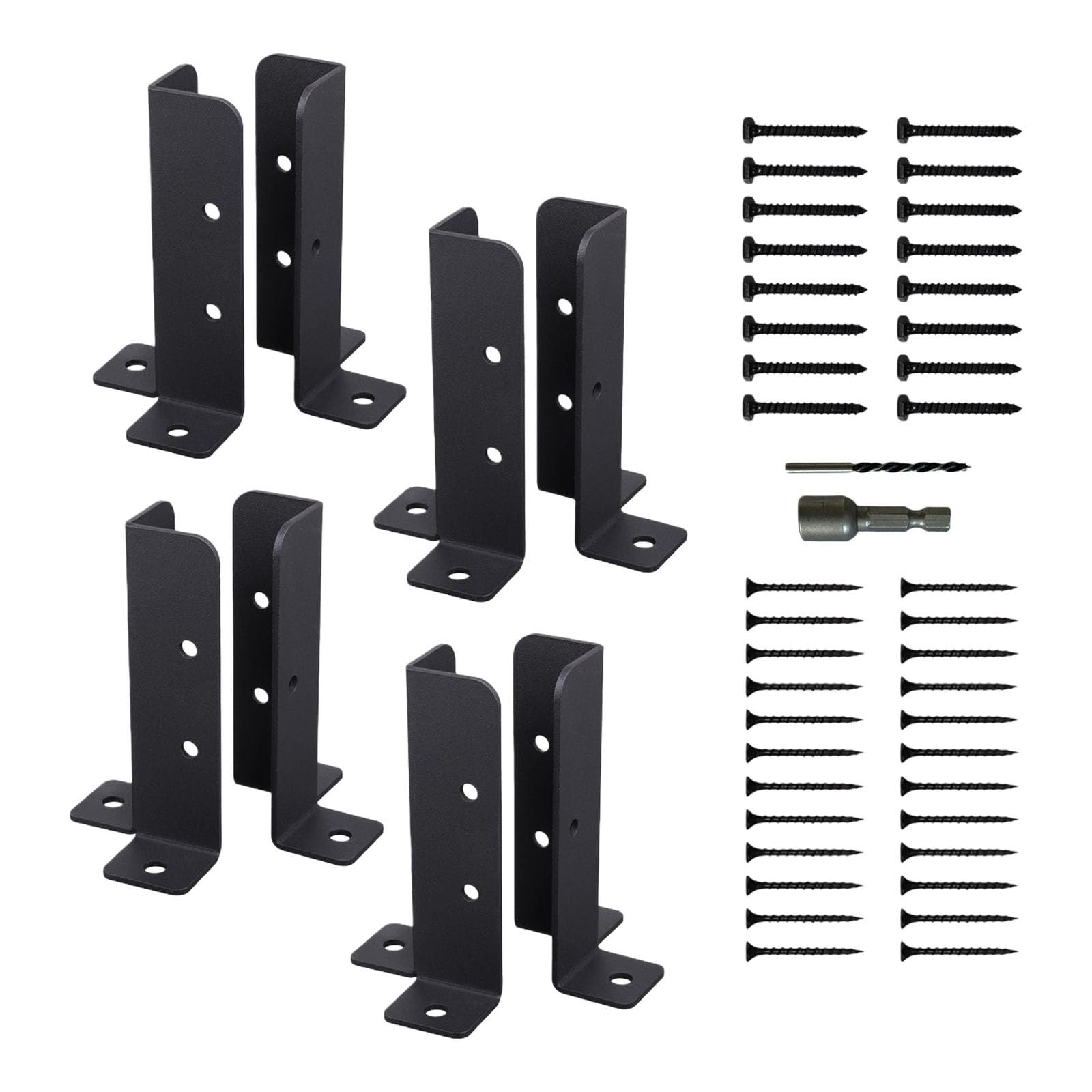 Panfhgfg 8 Pieces Metal Fence Post Brackets Adjustable Height & Angles Fence Post Stabilizer For Enhances Stability On Wooden Gate Strong Brackets