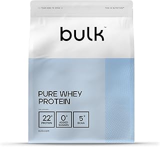 Bulk Pure Whey Proteine in Polvere | Cioccolato Caramello | 22g Proteine e 5g BCAA per dose | Basso contenuto di zuccheri | Supporta la crescita e il recupero muscolare | Facile da miscelare | 500g