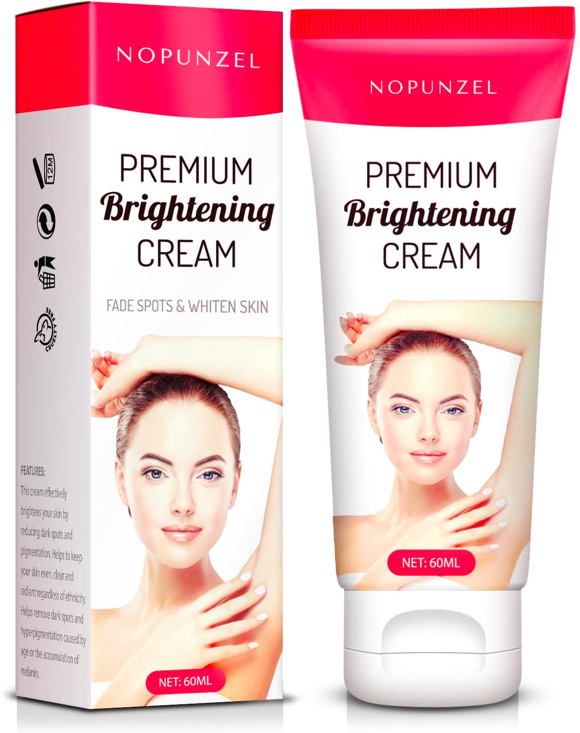 NOPUNZEL Underarm Cream, Dark Spot Remover for Body, Dark Spot Cream, Dark Armpit Remover, Moisturizes for Intimate Areas, Armpit, Neck, Back, Legs, Elbows, For A Instant Result
