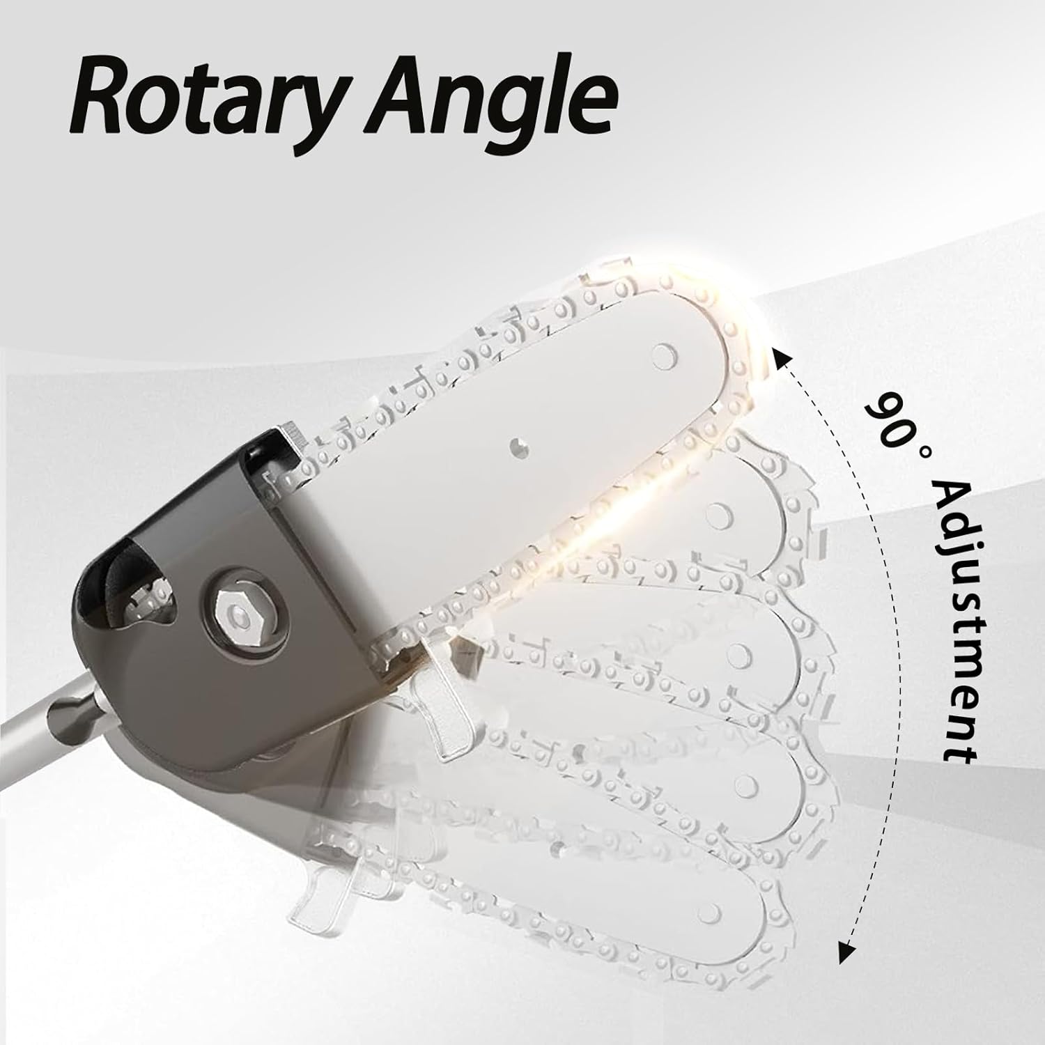 Kerlista 10 inch chain Adjustable angle Pole saw attachment Compatible with Weed Eater Snapper dewalt Craftsman Ryobi John Deere Worx Troy-Bilt and Homelite multi-tool Hus 28LD Sliver