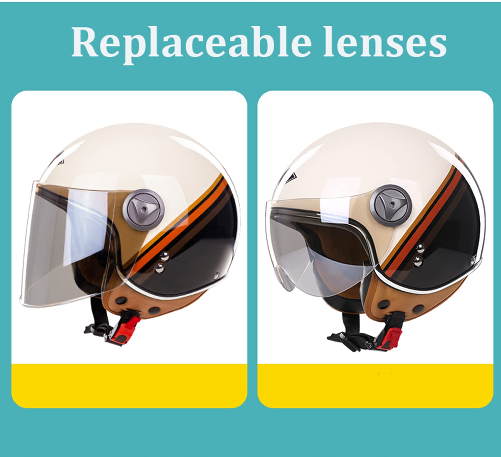 Volwassenen Mode Half Face Motorhelm met Vizier voor