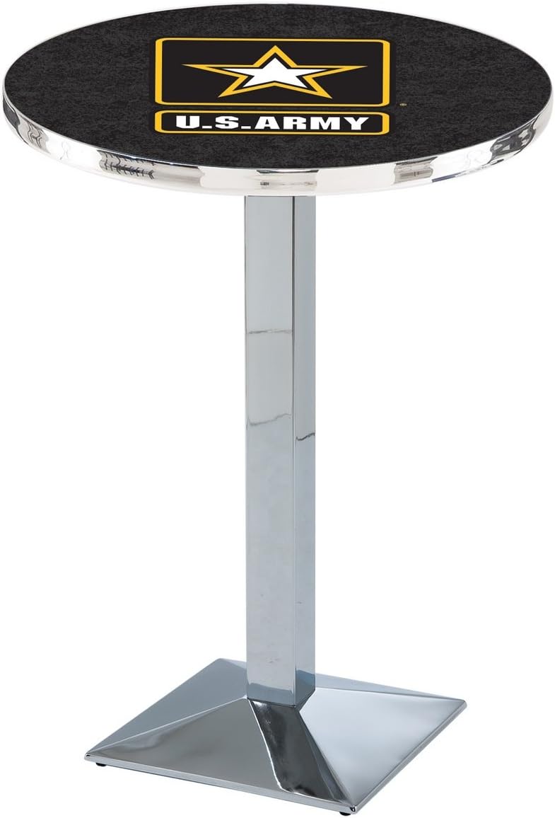 Holland Bar Stool Co. L217-36" Chrome U.S. Army Pub Table