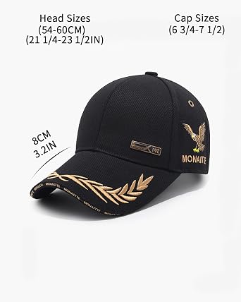 Baseball Cap with Embroidery, Mens Cotton Baseball Cap