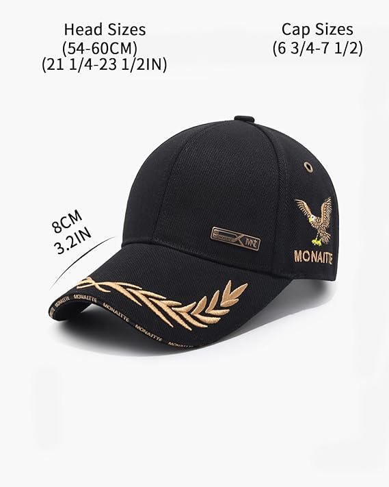 Baseball Cap with Embroidery, Mens Cotton Baseball Cap