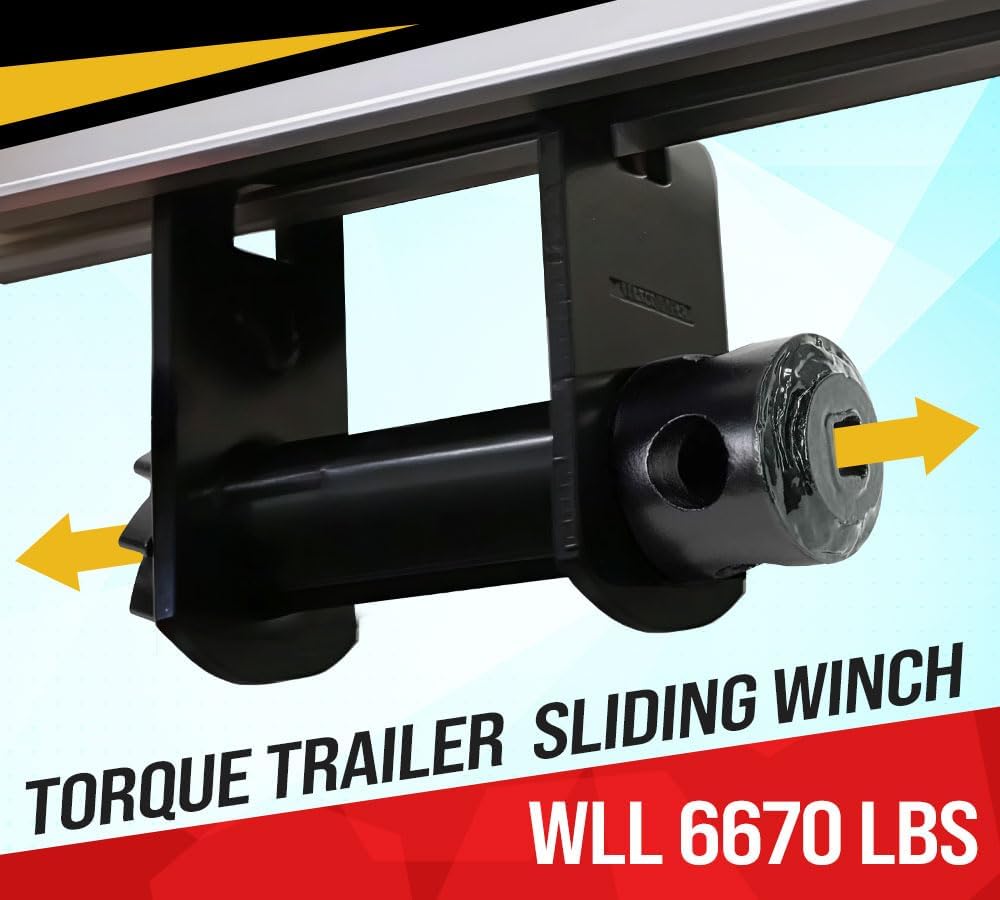 Mytee Products 4 Pack Trailer Winch for Double L Track - Higher 6670 lbs WLL - Torque Drive Winch for Standard LL Tracks - 1/2" Socket for 1/2" Torque Wrench