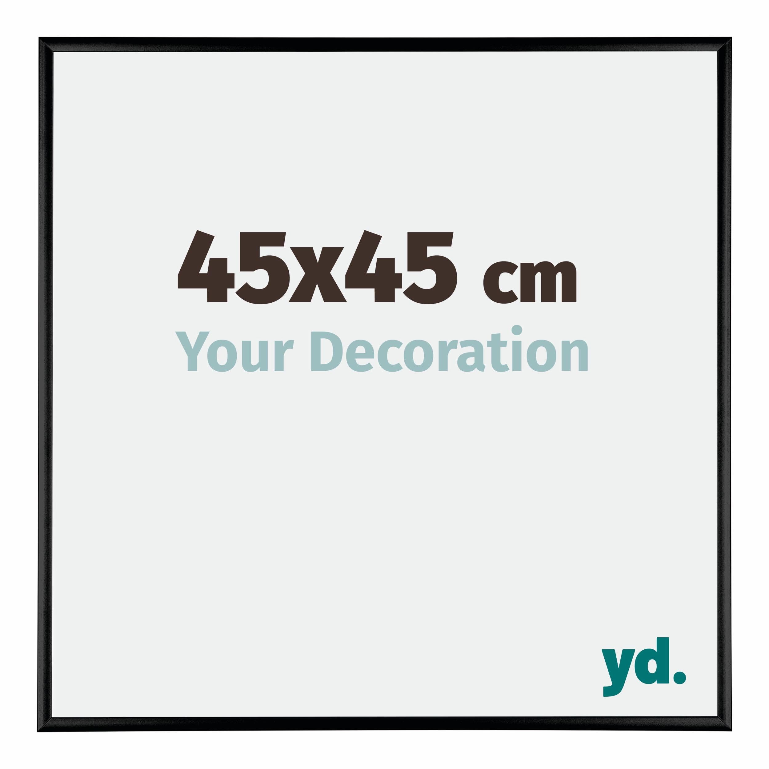 Your Decoration - Picture Frame 45x45 cm - Black High Gloss - Decorative Wall Frame in Aluminium with Antireflection - Frame 45x45 - Kent