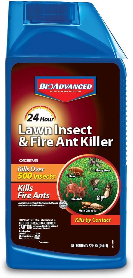 BioAdvanced 24 Hour Lawn Insect & Fire Ant Killer, Concentrate, 32 oz, Outdoor Ant Killer