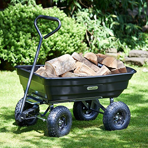 VonHaus 75L Garden Tipping Cart Dump Truck Wheelbarrow Trolley VonHaus 75L Garden Tipping Cart Dump Truck Wheelbarrow Trolley