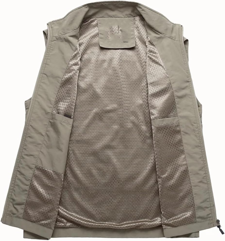 Hgvcfcv Male Casual Summer Sleeveless Vest Sportswear Multi Pocket Fishing Tourist Climbing Waistcoat Men Clothing