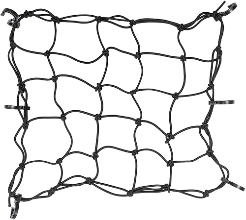 Red de carga elástica resistente de 16 x 16 pulgadas que se estira a 30 x 30 pulgadas, malla de látex para caja de camión, red de amarre de equipaje