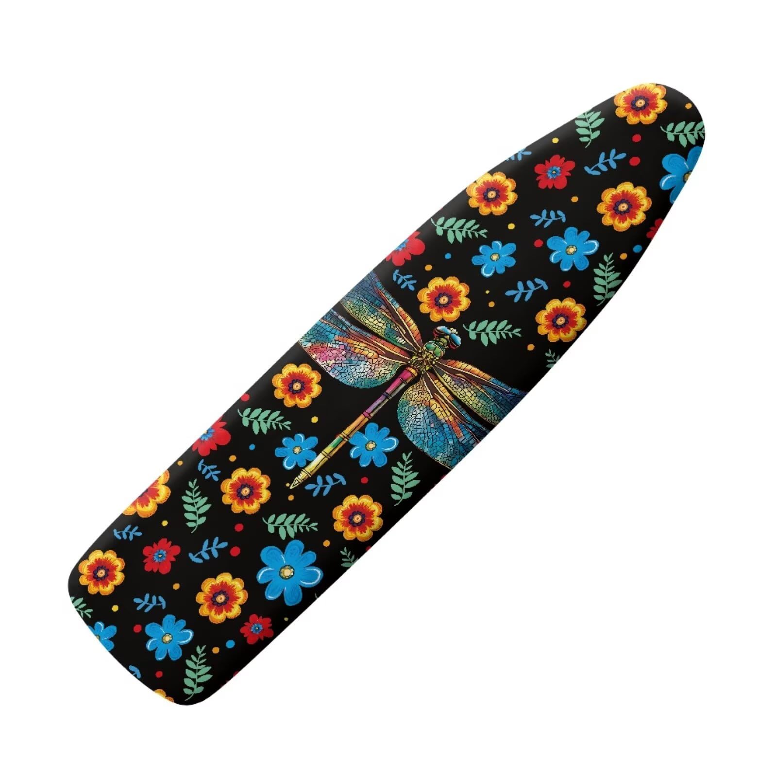 Hinthetall Ironing Board Cover and Pad 15x54 Inch Standard Ironing Board Cover with Elastic Edge and Hook and Loop Fasteners Scorch and Stain Resistant Ironing Covers, Hipple Floral Dragonfly โ image 1
