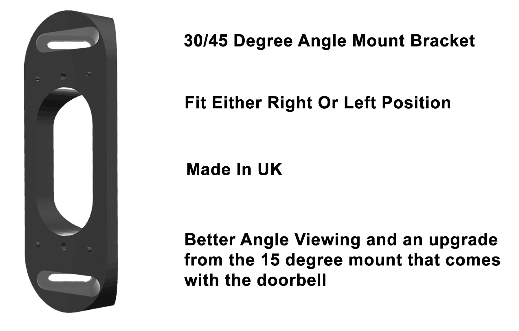 Support d'angle fixe à angle de 30/45 degrés pour sonnette vidéo Reolink 2K filaire PoE WiFi (montage d'angle à 45°) Convient également pour Blink 2ème génération