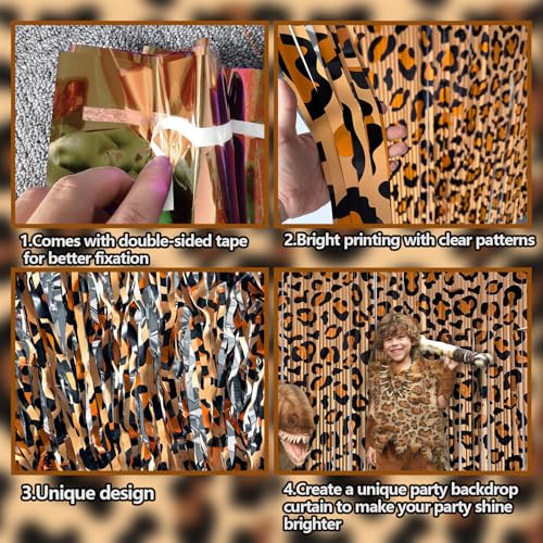 Cortinas Franja Metalizadas Animal Print 2 Pack 100x200 cm miniatura 6