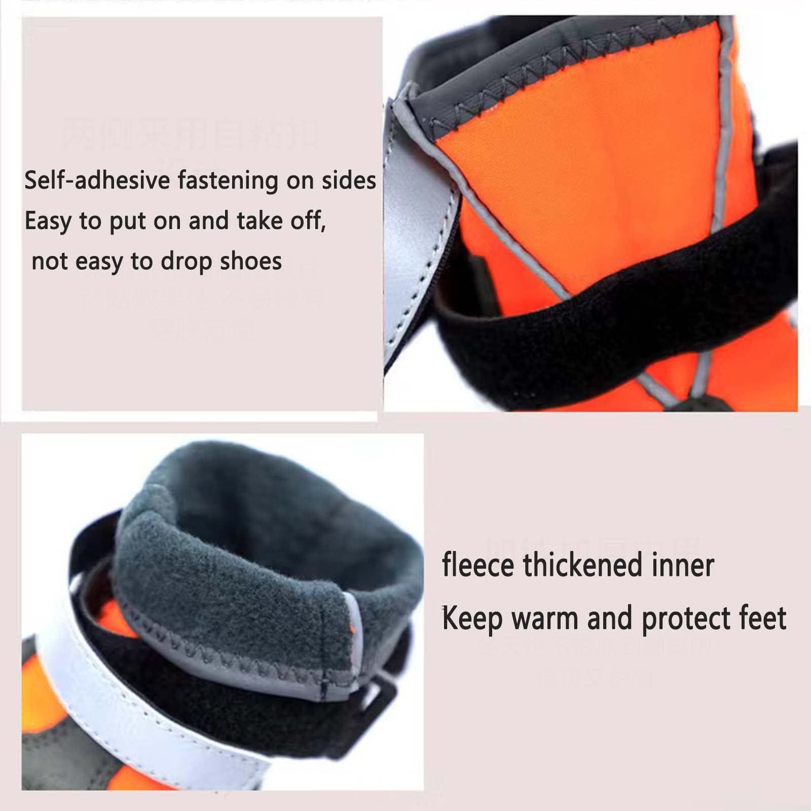 JUSHZ Hundeschuhe Pfotenschutz Dog Shoes Hund Schuhe Große Hunde 4er-Set Abriebfester Anti Rutsch Gegen Hitze rutschfeste Bequeme Verschleißfeste Laufschuhe Für Haustiere Atmungsaktiv (1,orange)