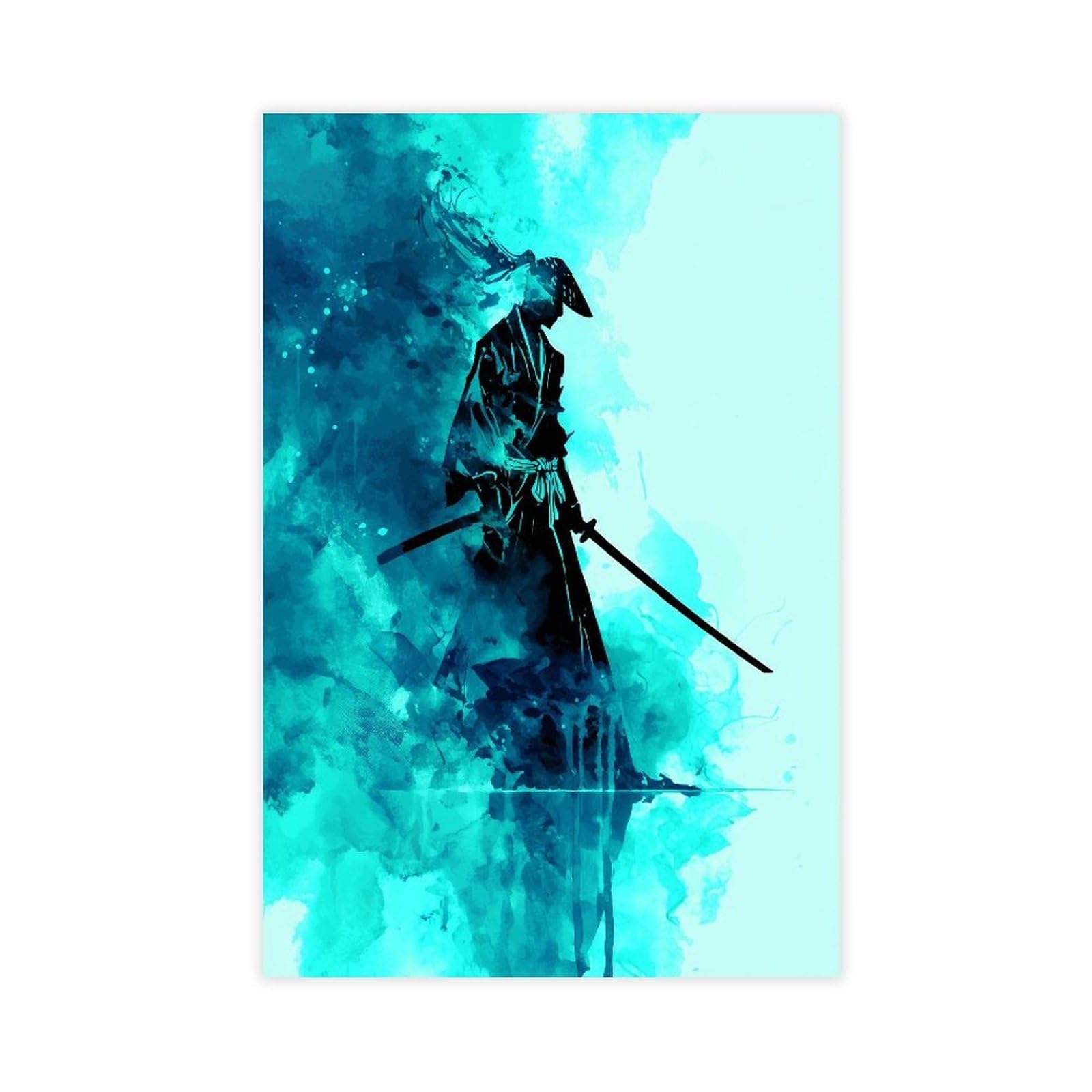 Pyberon Unframed Print-Style Japanese Samurai Canvas Poster For Dorm Room Decor Gift