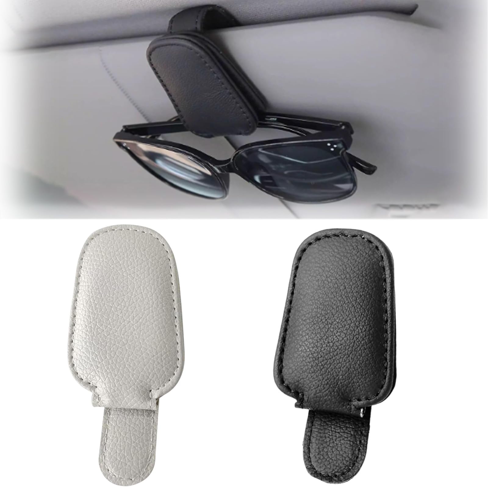 SCOBUTY Portaocchiali Auto, Porta Occhiali da 2 Pezzi per Visiera Para