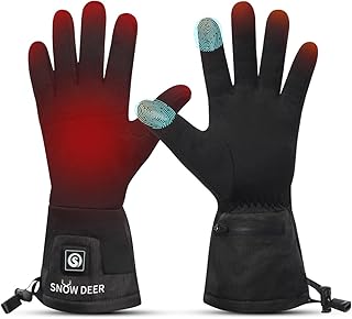 SNOW DEER Heated Glove Liner for Men and Women with Rechargable Battery for Outdoor Cycling Montorcycle Camping Hiking Skiing, Hand Warmer Heat Up to 2.5-7H
