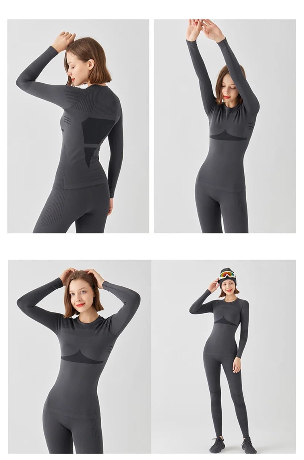 Conjuntos de Mujer, Traje, Ropa Interior térmica for Exteriores, Deportiva, Fitness, Pantalones Largos cálidos, chándal compresión para Esquí,Moto