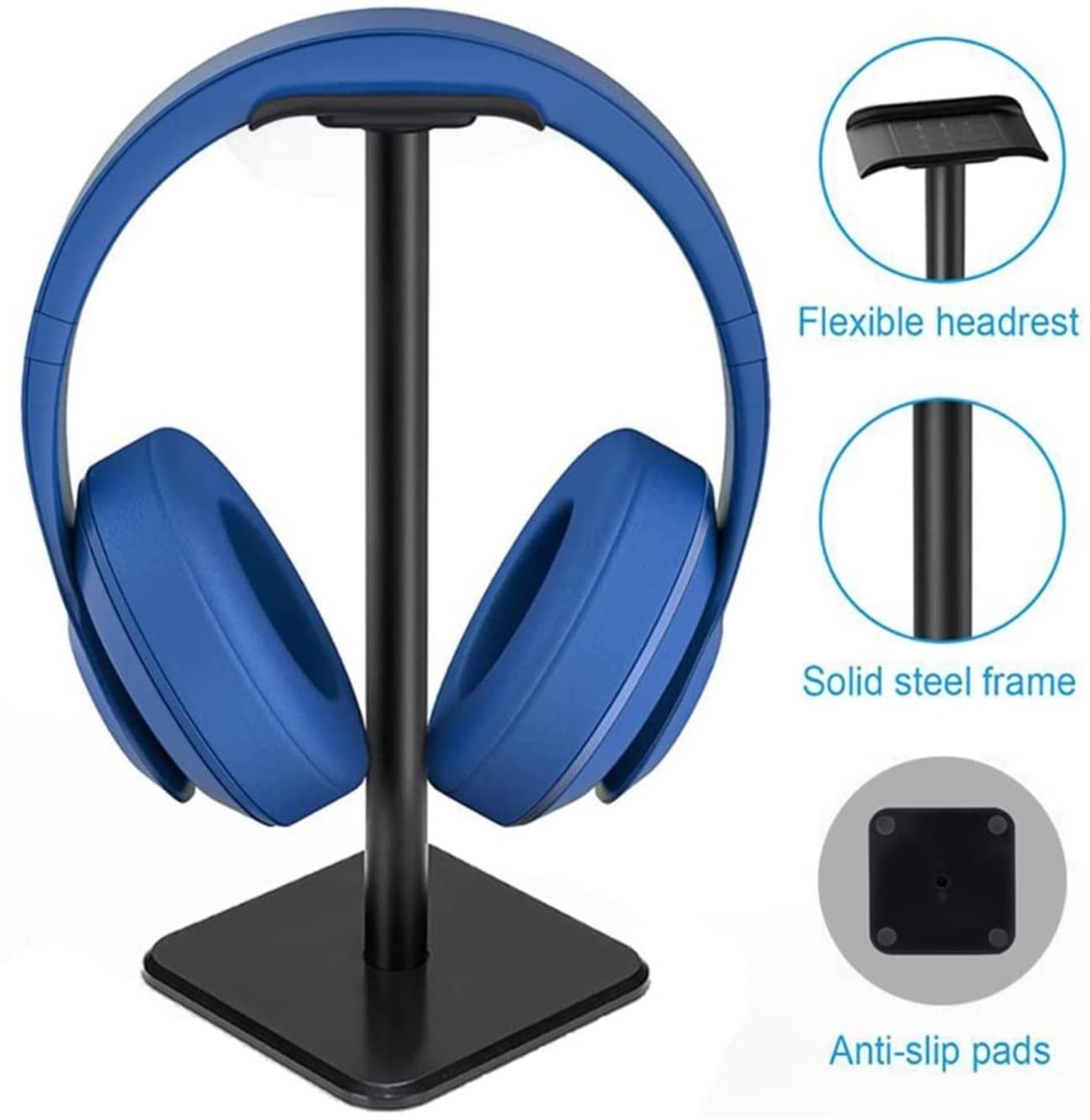 Soporte para portátil, Soporte Creativo for Auriculares, Mesa clásica for, Barra de Soporte Aluminio, Ahorra Espacio(Black)