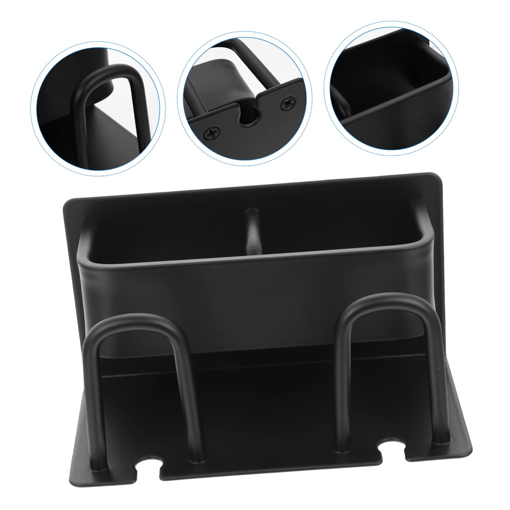 Zahnbürsten Wandorganizer aus Aluminium in Schwarz mit Stabiler Aufbewahrung für Zahnbürsten Mundbecher und Zahnpasta für Badezimmer und Dusche
