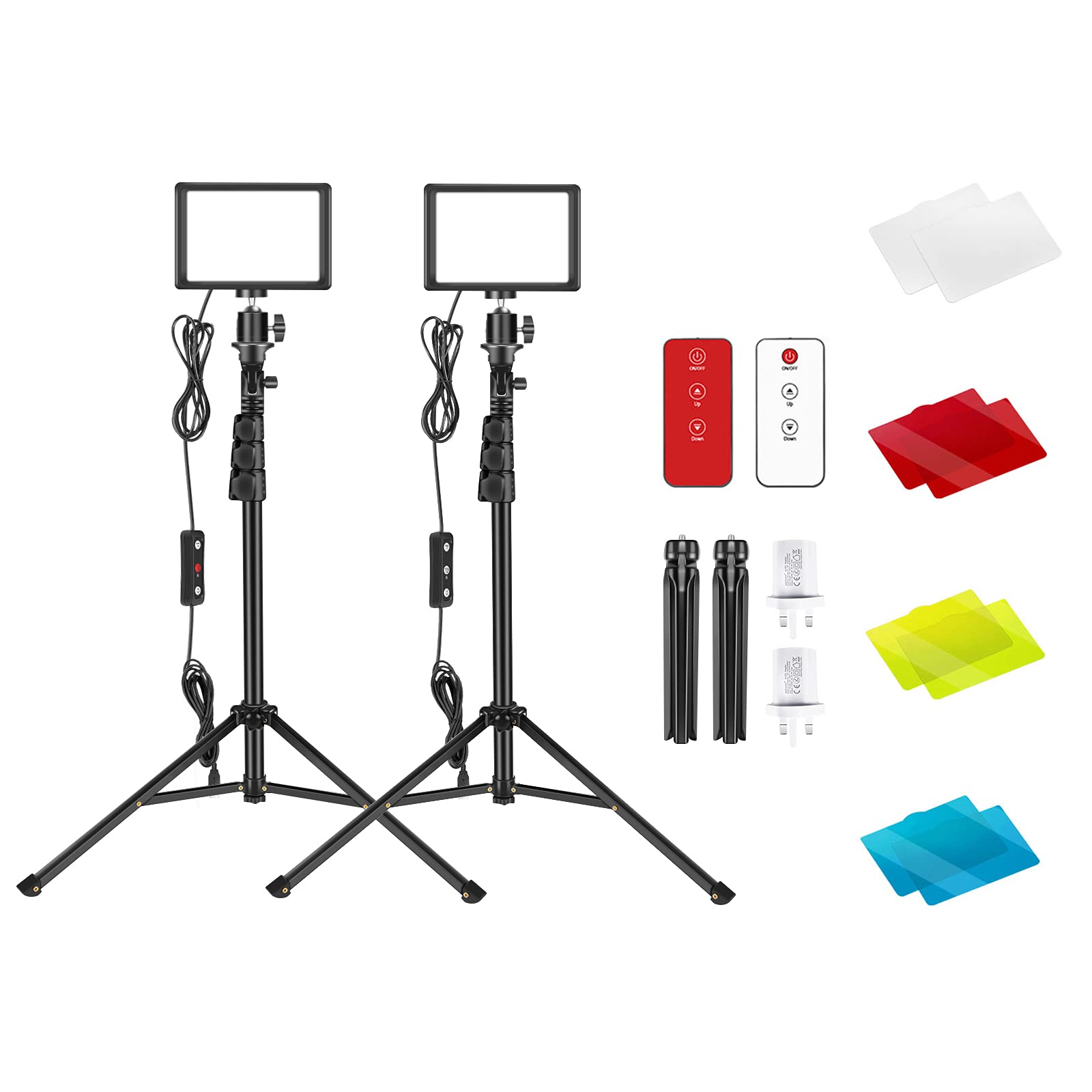 Free shipping Dimmable 5600K USB LED Video Light 2Pack w Remote