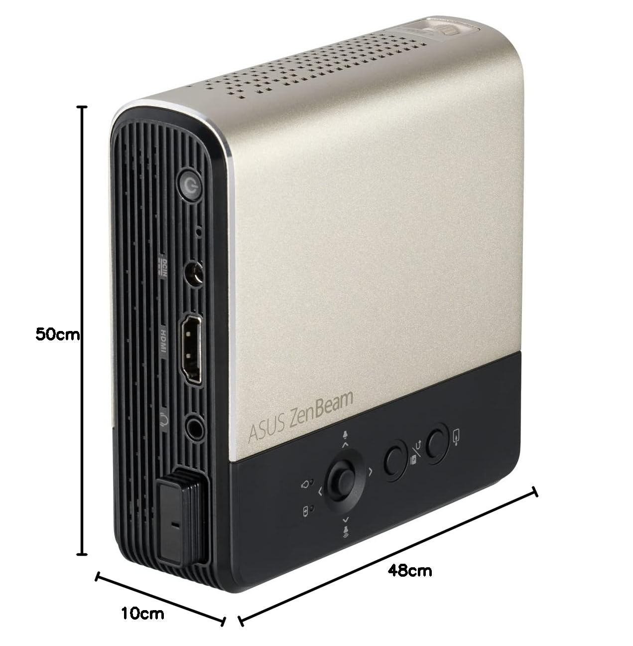 ASUS ZenBeam E2 Mini-LED Projektor (Beamer, Auto-Portrait-Modus, 300 LED-Lumen, WVGA, kabellose Projektion, USB Typ-A. HDMI, 4 Stunden Akkulaufzeit)
