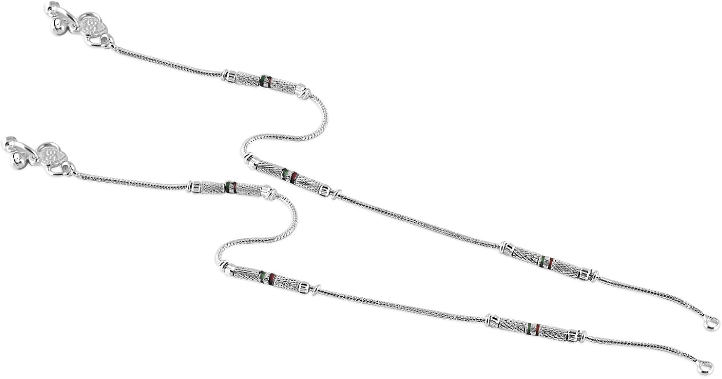 Lila Traditional Trendy Jewellery All Occassions Anklets Payal Pair for Women/Girls Alloy Anklet (Pack of 2)(Bzr_HC-119PayalHalfCuttingPipe(1Pair))-image-34