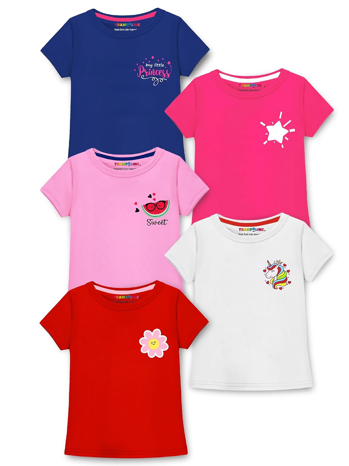 Trampoline Girls Half Sleeves Regular Fit Graphic Printed T-Shirt Pack of 5 - Review, Price and Buying Guide
