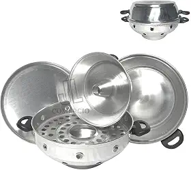 Churrasqueira Multiuso Vigorosa Para Fogão 4 Em 1 N30 Bolo Pão Pizza Grelhados Churrasco Tacho (Polida)