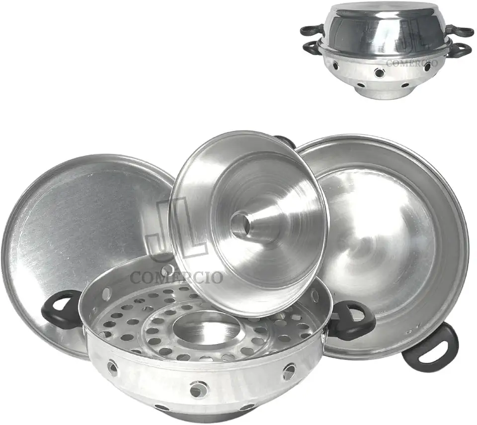 Churrasqueira Multiuso Vigorosa Para Fogão 4 Em 1 N30 Bolo Pão Pizza Grelhados Churrasco Tacho (Polida)