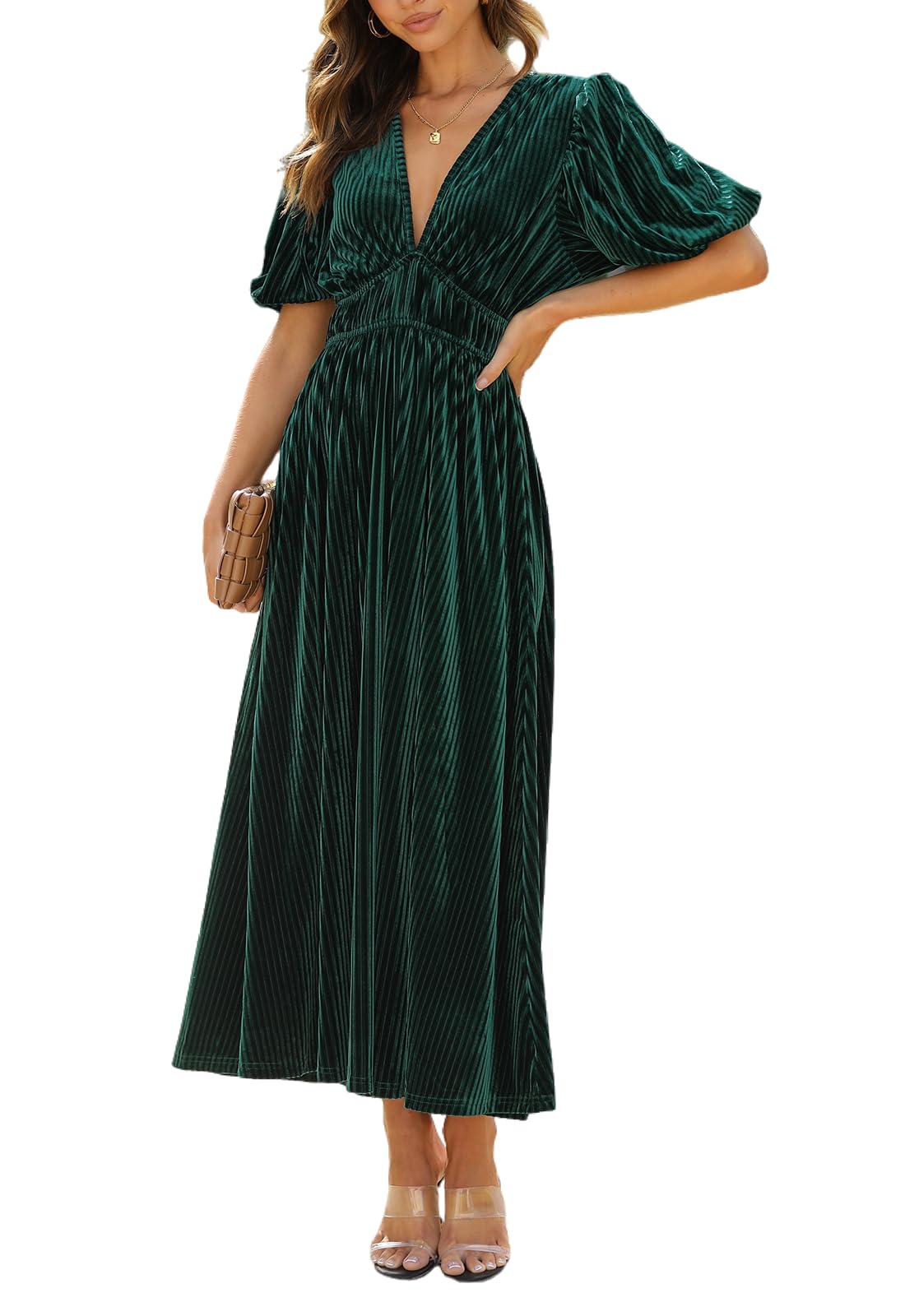 Womens Velvet Maxi Dress Formal Dresses for Wedding Guest Dress