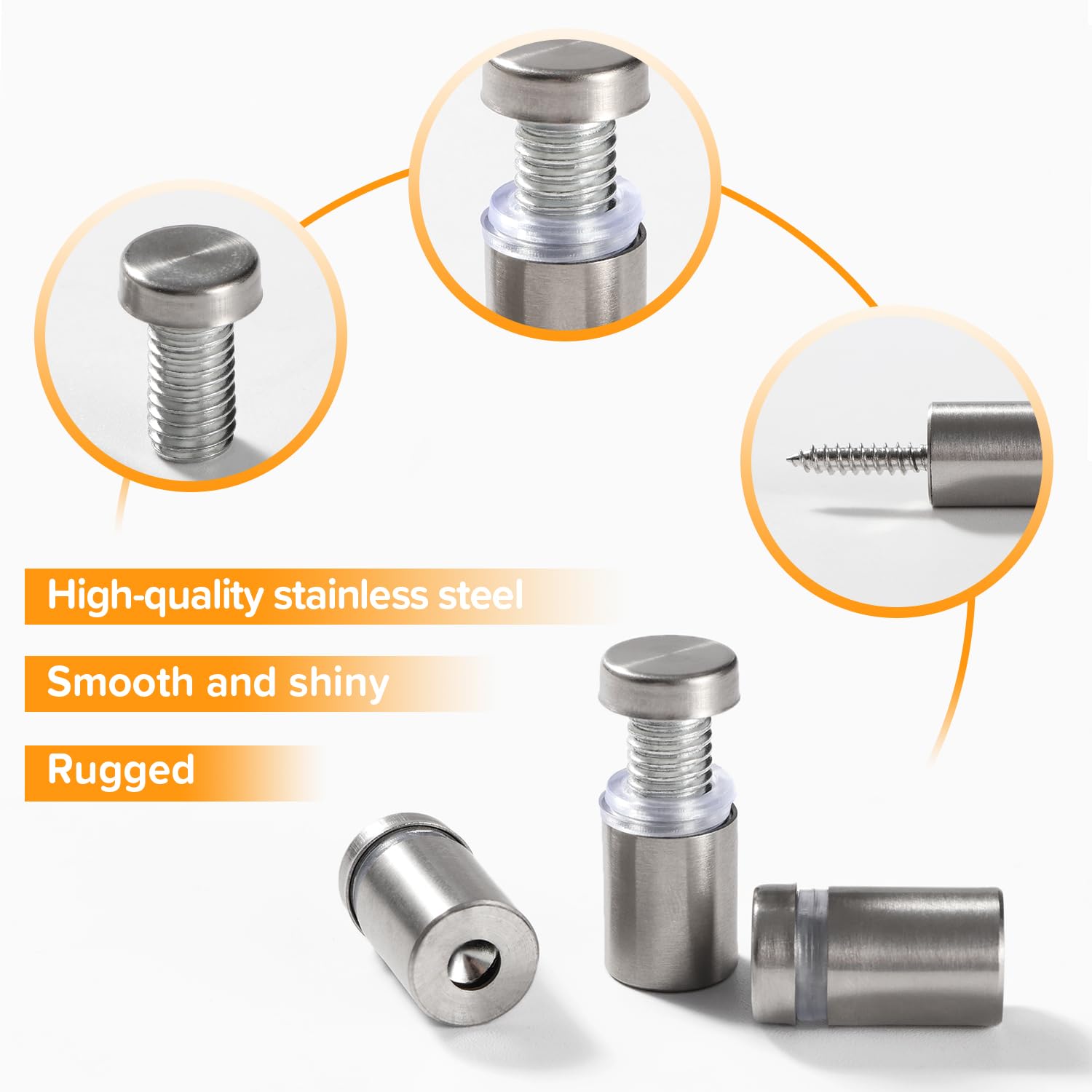 Lyeteung 10 PCS 12×20 mm Standoff Fixings, Stainless Steel Advertising Screw, Sign Standoff Screws - Image 3