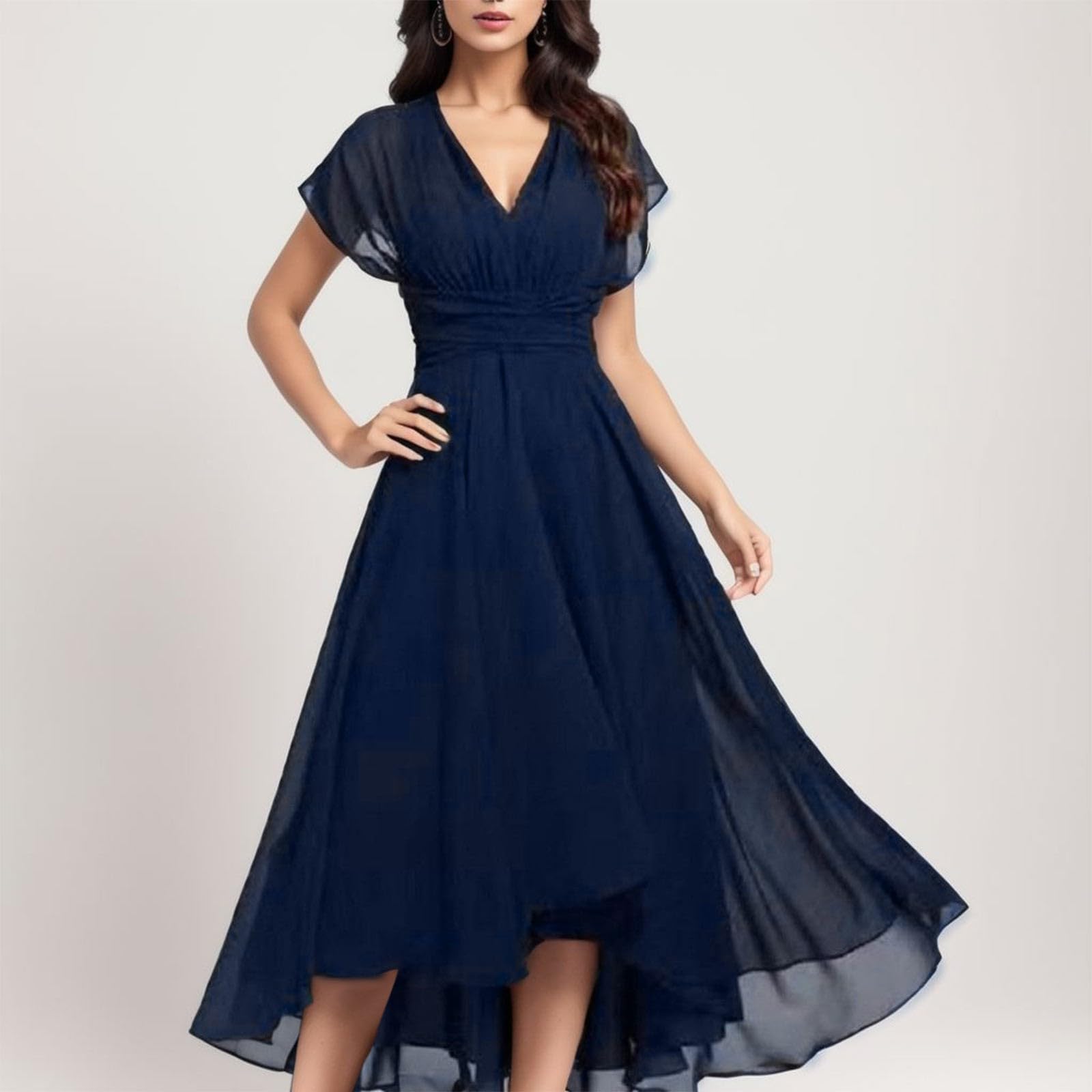 Vestidos de verano de moda para mujer, de gasa, para salir, cuello en V, playa, vacaciones, adolescente, casual, 2026, elegante, para fiesta, vestidos de verano para mujer, modesto, sexy, para mujer